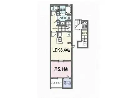 ヒカルサ豊橋東田町I(1LDK/2階)の間取り写真