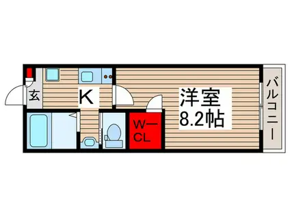 プランドール中浦和(1K/2階)の間取り写真