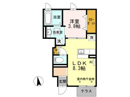 メゾン ド フルール(1LDK/1階)の間取り写真