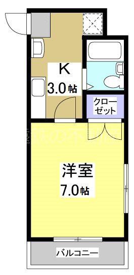 メゾンTERADA(1K/2階)の間取り写真
