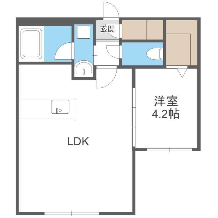 カレラ学園前(1LDK/3階)の間取り写真