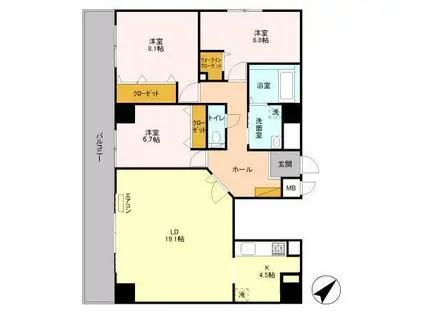 エルピス(3LDK/4階)の間取り写真