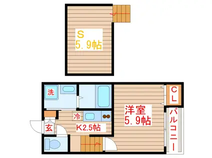 FELICEIII(1K/1階)の間取り写真