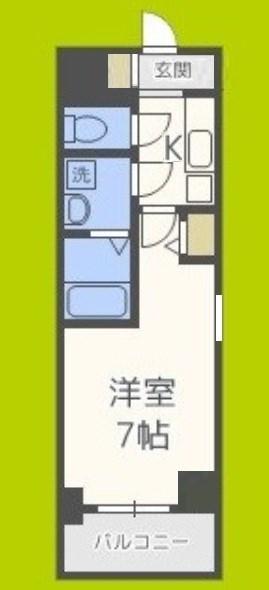 エスリード難波グレイス(1K/3階)の間取り写真