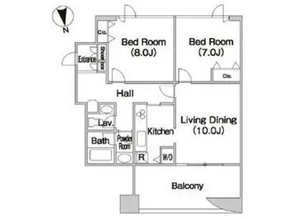 テラス日新(2LDK/14階)の間取り写真