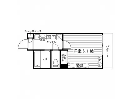 学生会館茨木プラザレジデンス(1K/3階)の間取り写真