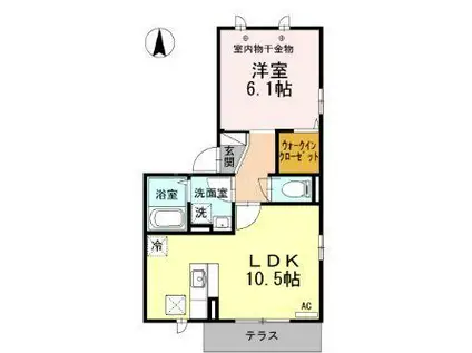 フローラ(1LDK/1階)の間取り写真
