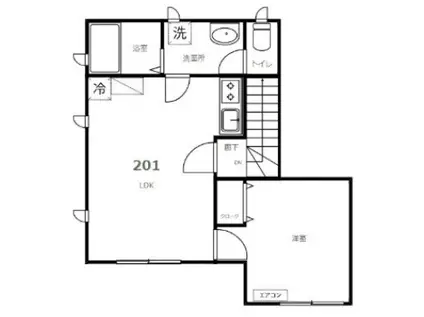 グランド(1LDK/2階)の間取り写真