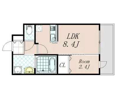 MJC京都西大路I(1LDK/5階)の間取り写真