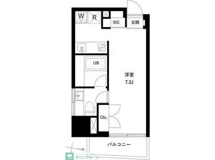 リテラス押上(ワンルーム/4階)の間取り写真