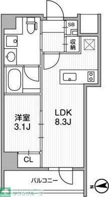 LIGHTHOUSE中馬込(1LDK/3階)の間取り写真