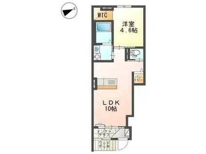 メゾン・ココ岩波(1LDK/1階)の間取り写真