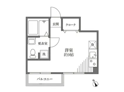 D三ノ輪(ワンルーム/2階)の間取り写真
