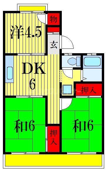 サンハイツI(3DK/1階)の間取り写真