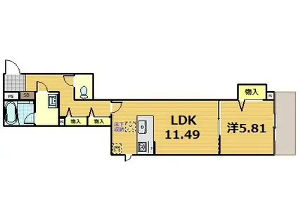 SHA MAISON LES BOIS(1LDK/1階)の間取り写真