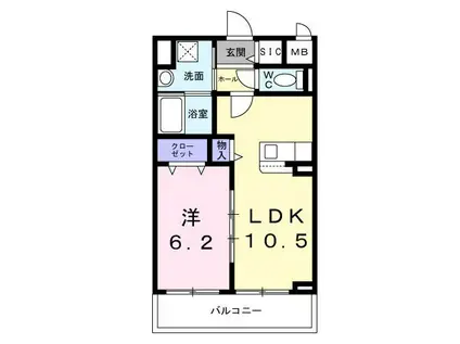 STELLA日吉(1LDK/3階)の間取り写真