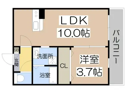THE COLOR RESIDENCE(1LDK/3階)の間取り写真