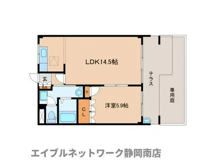 ガーデンプレイス(1LDK/1階)の間取り写真