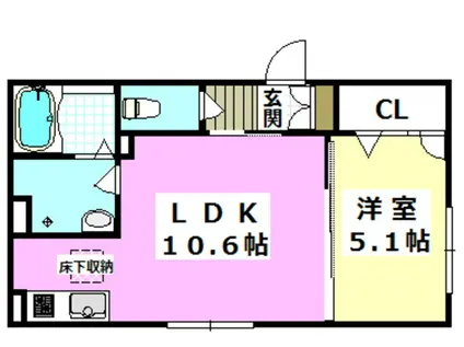 SHAMAISON BLANCHE茨木(1LDK/1階)の間取り写真
