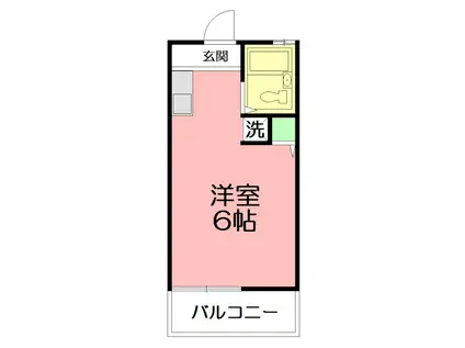 プラスワンヒルズ(ワンルーム/2階)の間取り写真