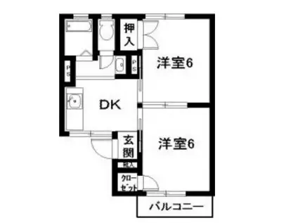 ファミール的場(2DK/2階)の間取り写真