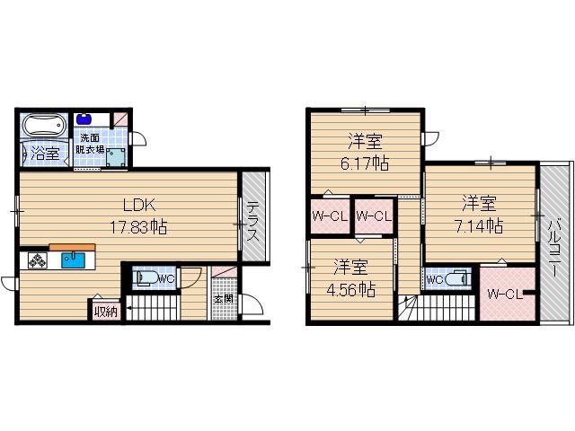 セジュール茨木駅前(3LDK/1階)の間取り写真