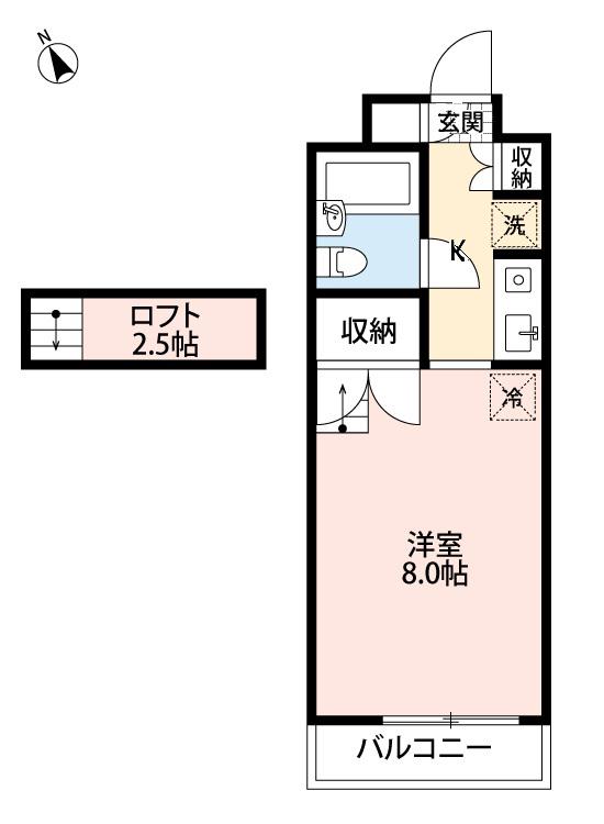 HILLS FUJIKAWA(1K/3階)の間取り写真