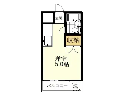 レイクハウス国立(ワンルーム/2階)の間取り写真