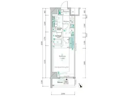 ガリシア四ツ木テラス(1K/1階)の間取り写真