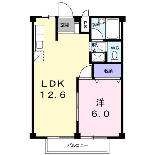 畠田ハイツ(1LDK/2階)の間取り写真