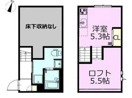 RIZEST 柏(ワンルーム/2階)の間取り写真