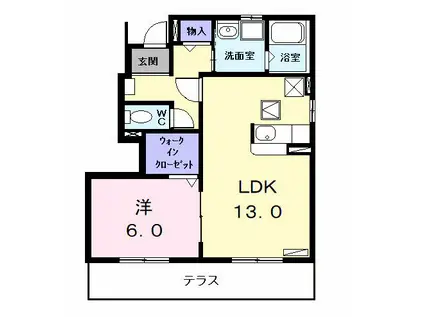アネックス2(1LDK/1階)の間取り写真