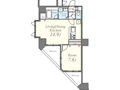 グランドール文京(1LDK/12階)の間取り写真
