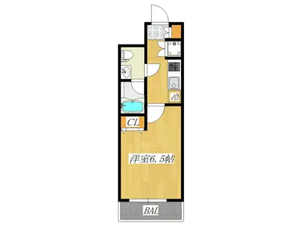 プレミアムキューブ東十条ARIA(1K/4階)の間取り写真