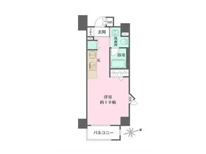 朝日シティパリオ高輪台A館(1K/6階)の間取り写真