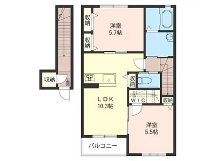 CASAREGIOA(2LDK/2階)の間取り写真