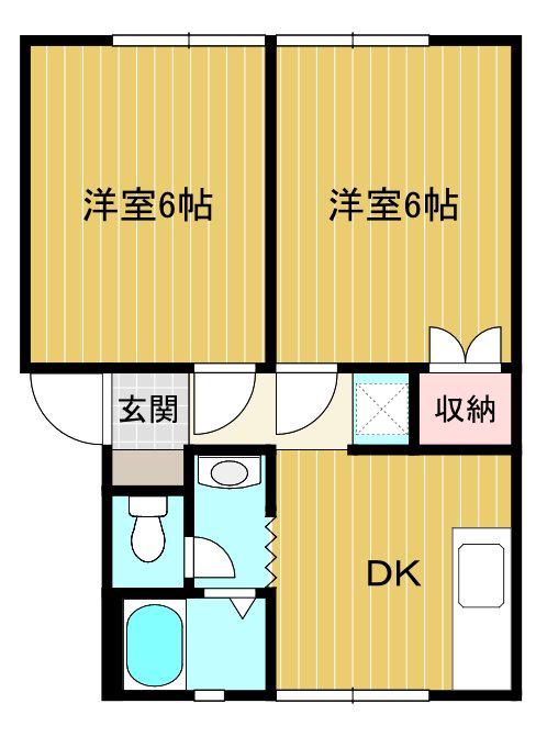 サンハイツ(2DK/2階)の間取り写真