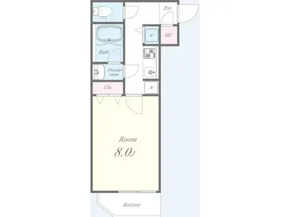 セイワパレス福島駅前(1K/2階)の間取り写真