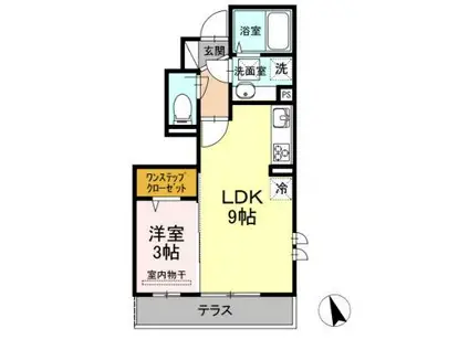 グランシャリオII(1LDK/1階)の間取り写真