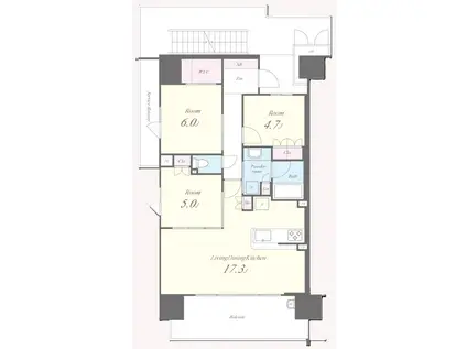 ローレルコートあびこBAUS(3LDK/6階)の間取り写真