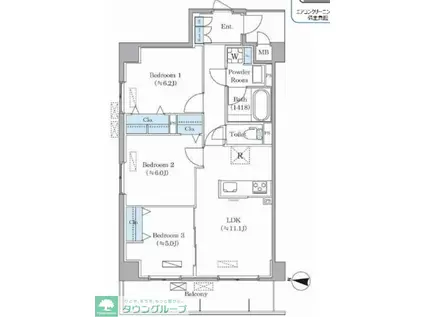 DAIWA GRACE MAISON 亀有(3LDK/2階)の間取り写真