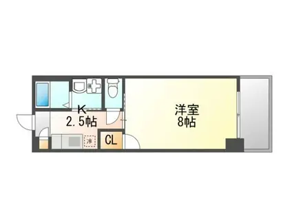 トーマス豊見城(1K/9階)の間取り写真