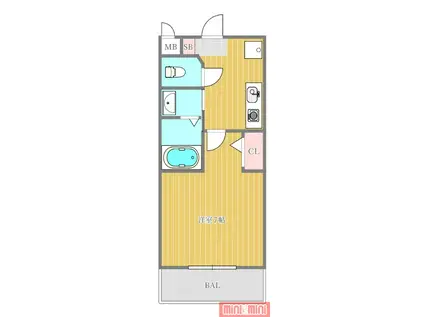 AILE放出(1K/2階)の間取り写真