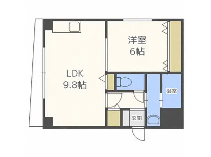 ミスティー発寒(1LDK/2階)の間取り写真