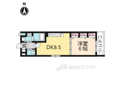 VENLIGE(1DK/2階)の間取り写真