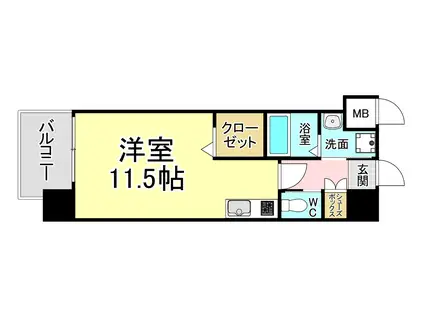 LEGEND高見(ワンルーム/6階)の間取り写真