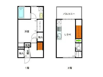 キャナルテラス(1LDK/1階)の間取り写真