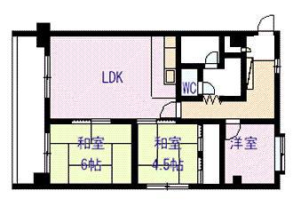 7条レジデンス(3LDK/3階)の間取り写真