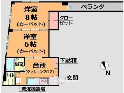 エリール青山(2DK/2階)の間取り写真
