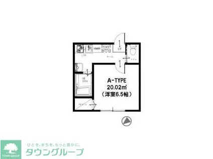 ラ・カンパネラ新鎌ケ谷(1K/1階)の間取り写真